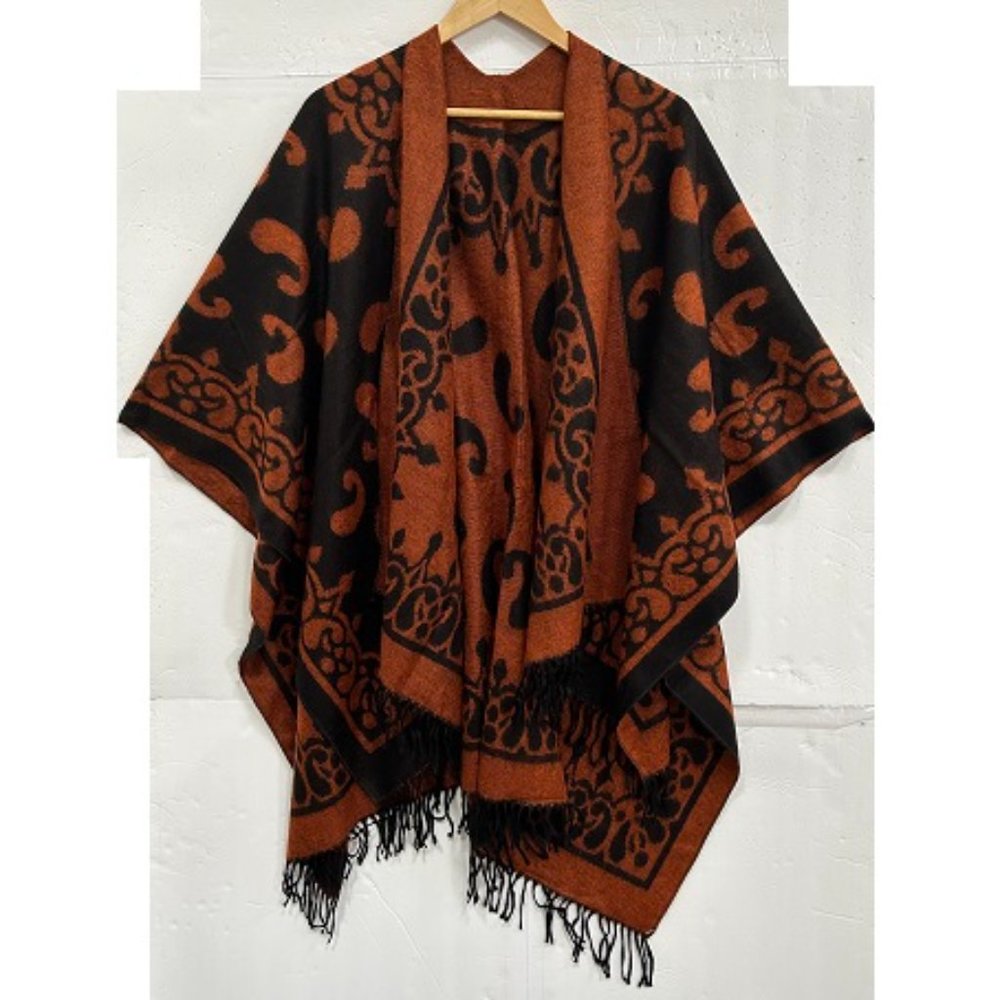 Reversible Open Poncho Wrap